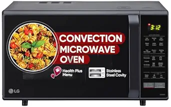 LG 28 L Convection Microwave Oven (MC2846BV, Black, Auto Cook, Defrost, Indian Cuisine, Tandoor Se, Child Lock, Steam Cook & Stainless Steel Cavity)